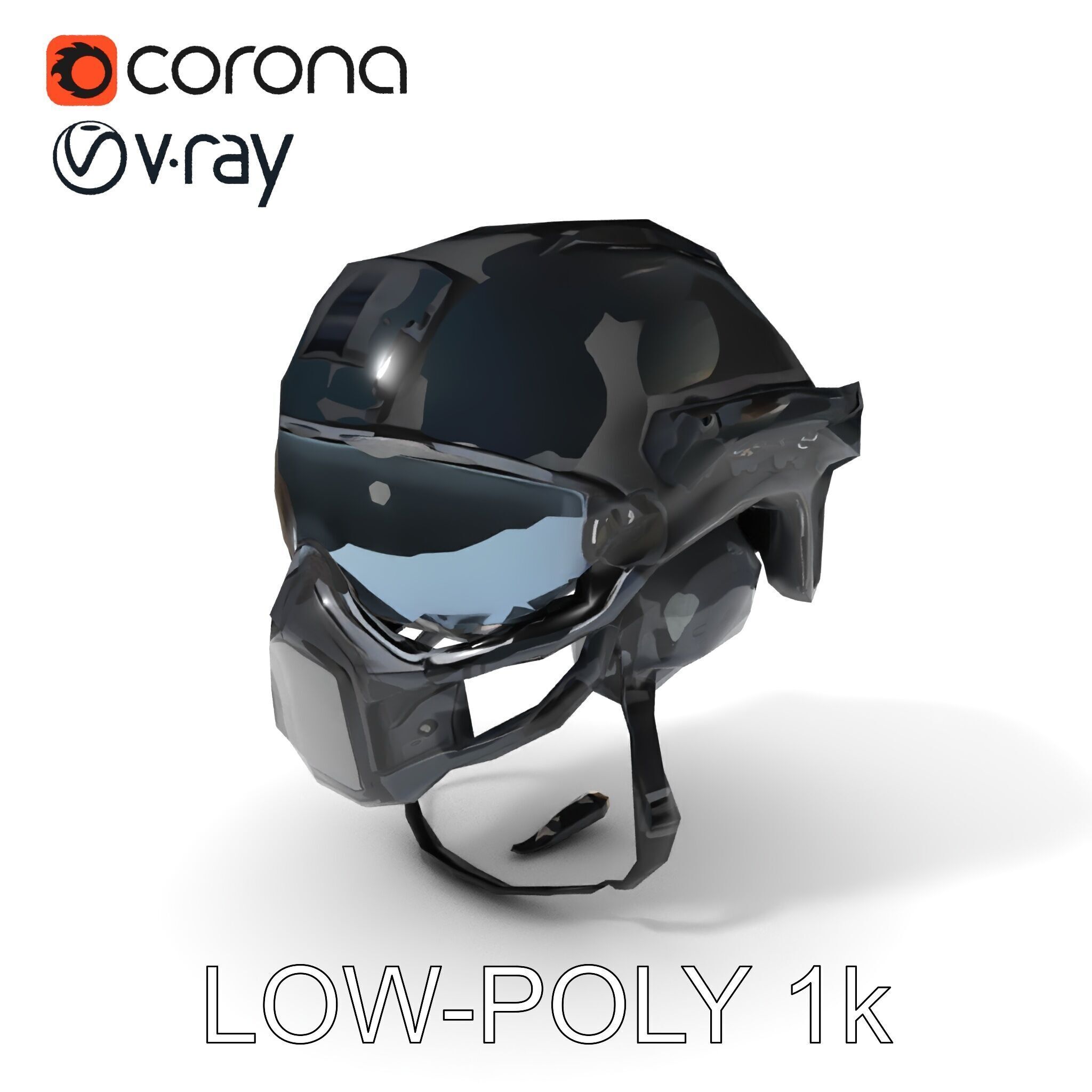 Advanced Tactical Helmet Model Pack Low-poly 3D model_21