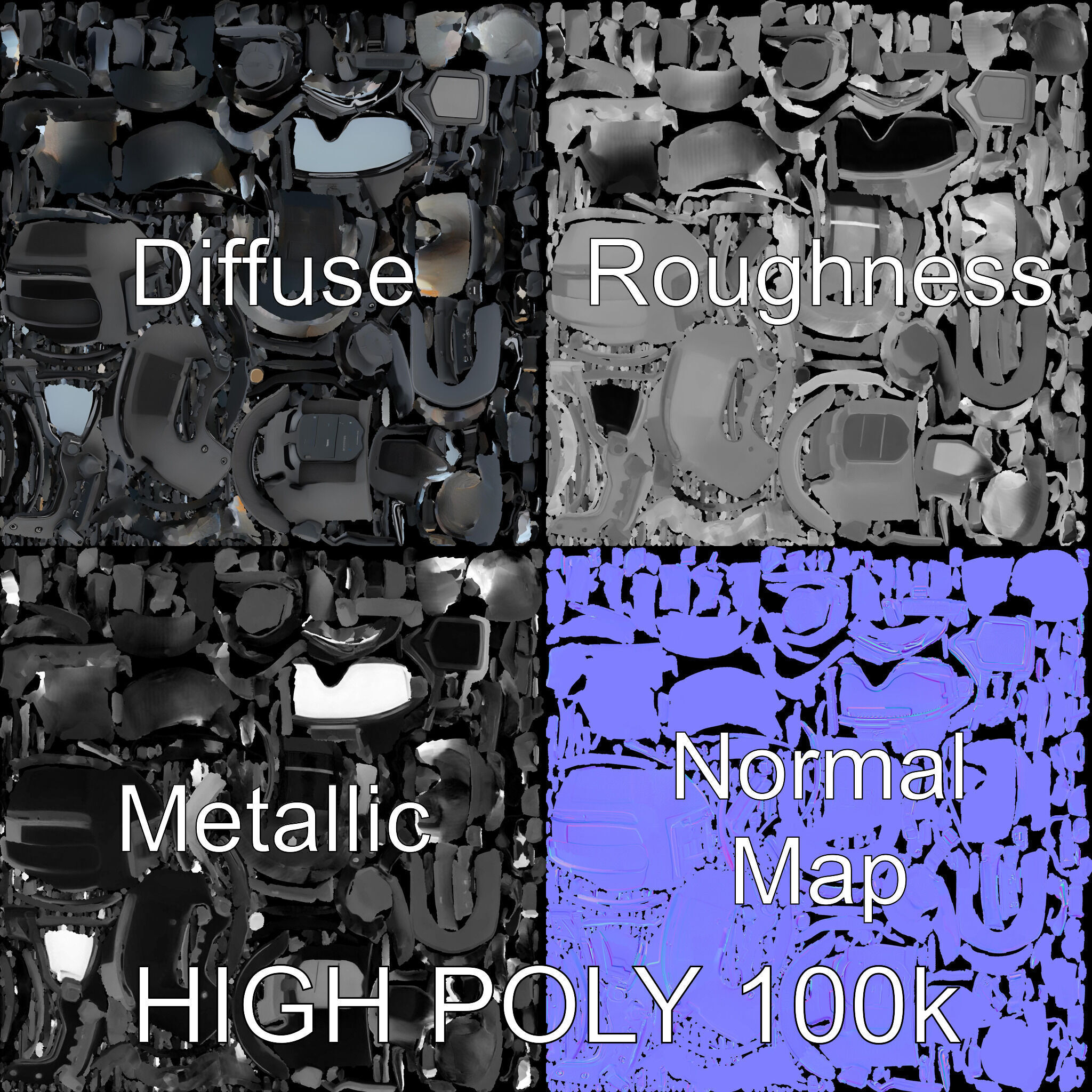 Advanced Tactical Helmet Model Pack Low-poly 3D model_2