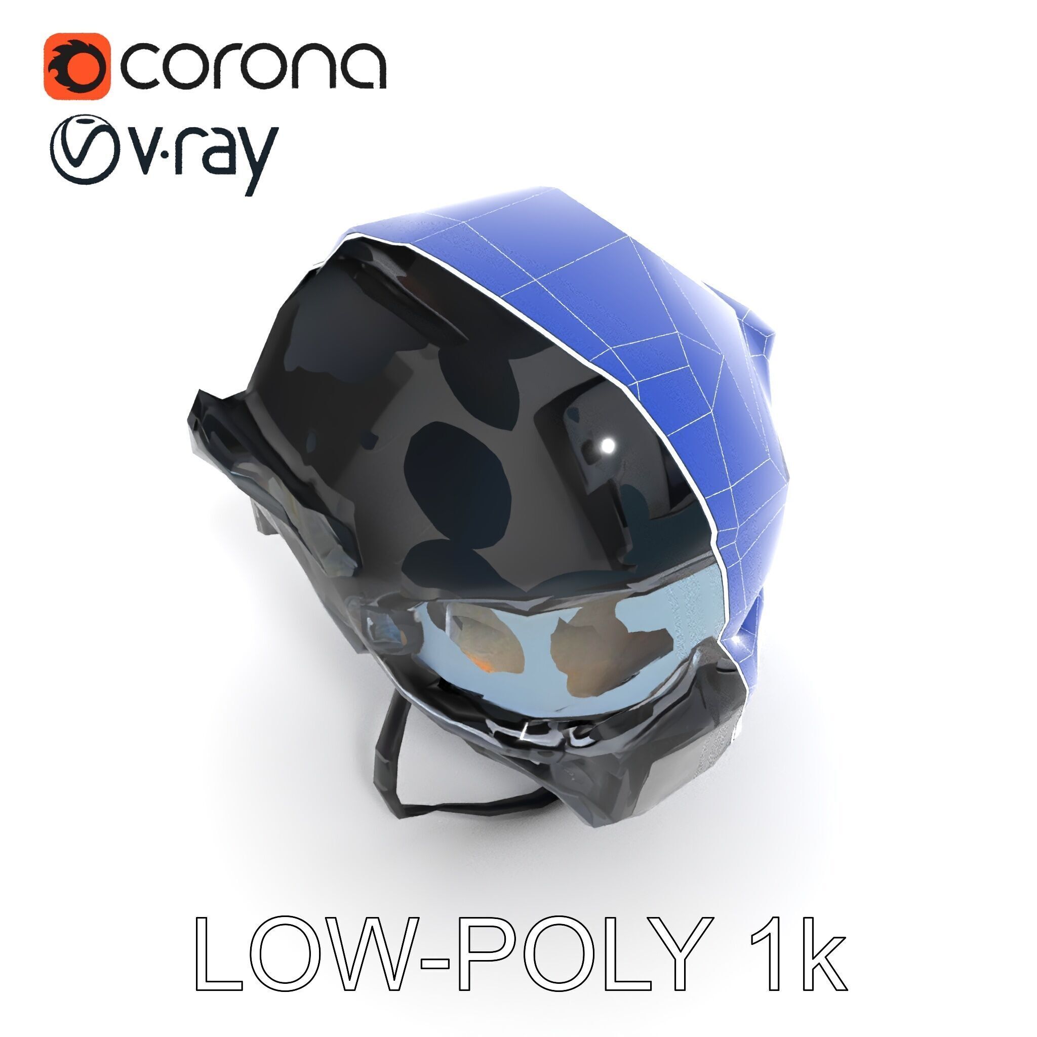 Advanced Tactical Helmet Model Pack Low-poly 3D model_13