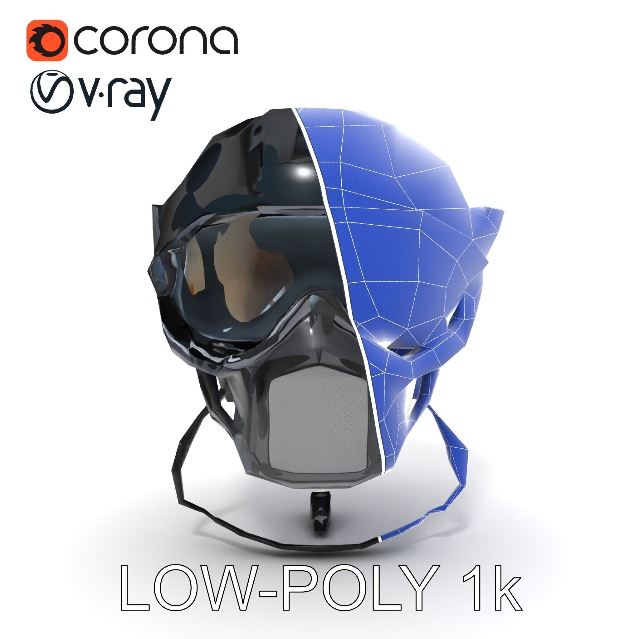 Advanced Tactical Helmet Model Pack Low-poly 3D model_29