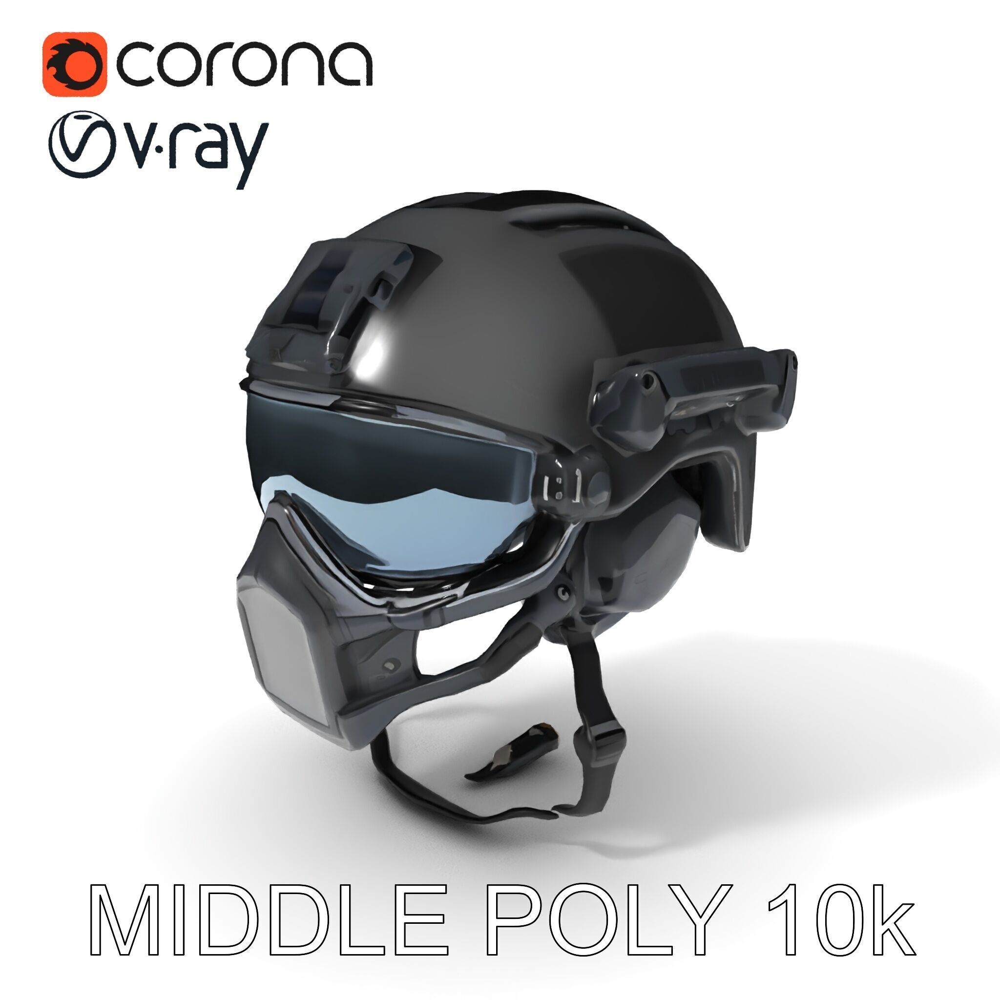 Advanced Tactical Helmet Model Pack Low-poly 3D model_20