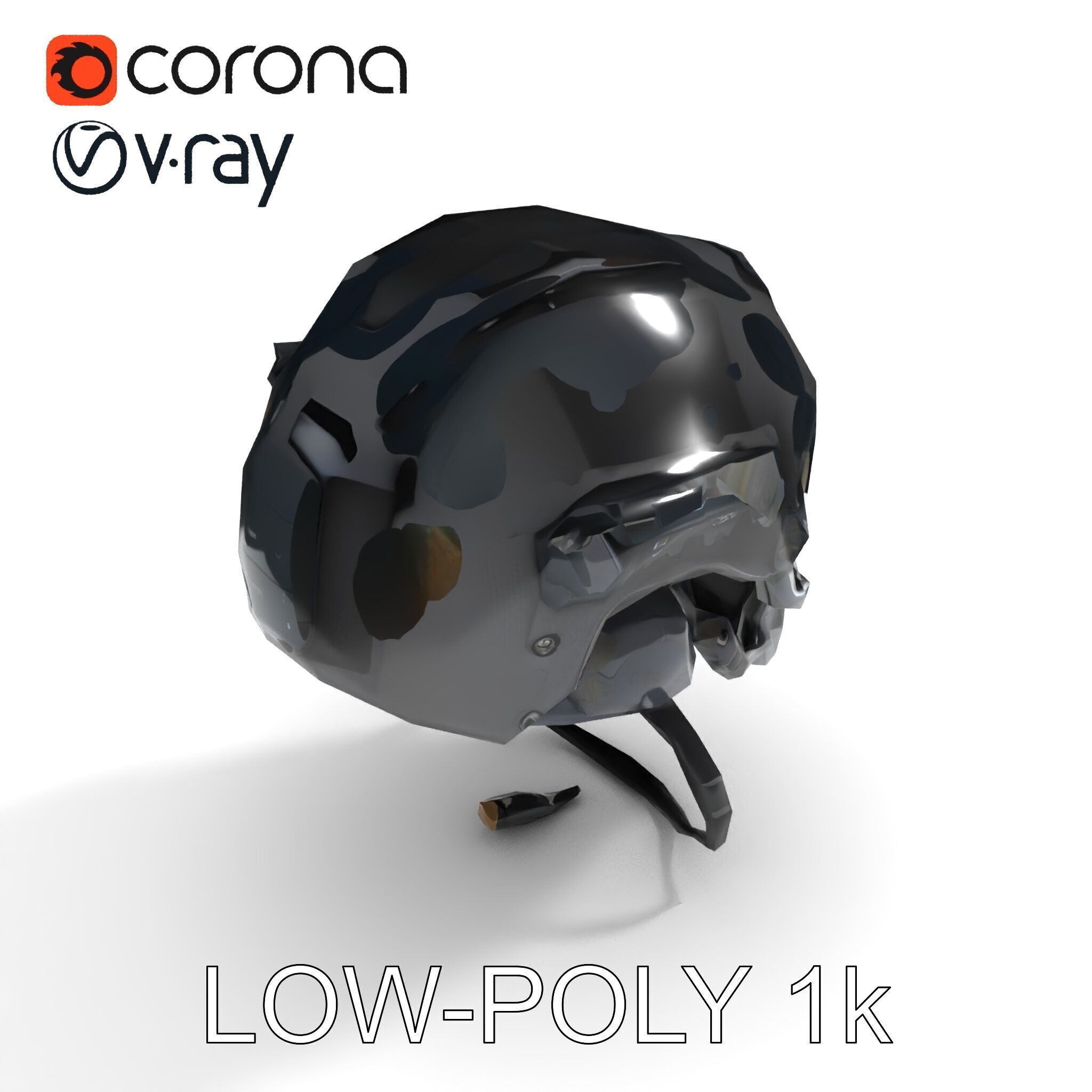 Advanced Tactical Helmet Model Pack Low-poly 3D model_16