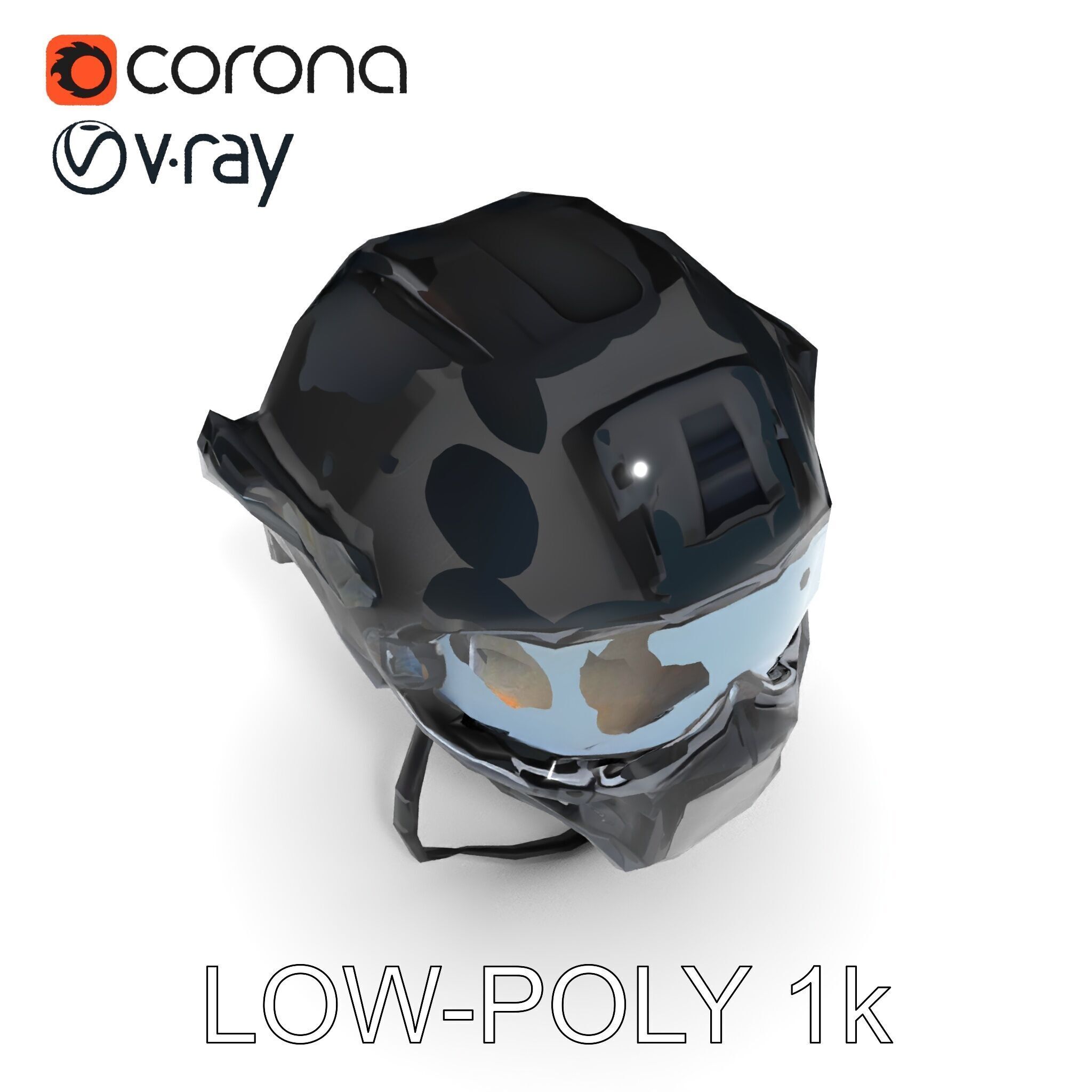 Advanced Tactical Helmet Model Pack Low-poly 3D model_24