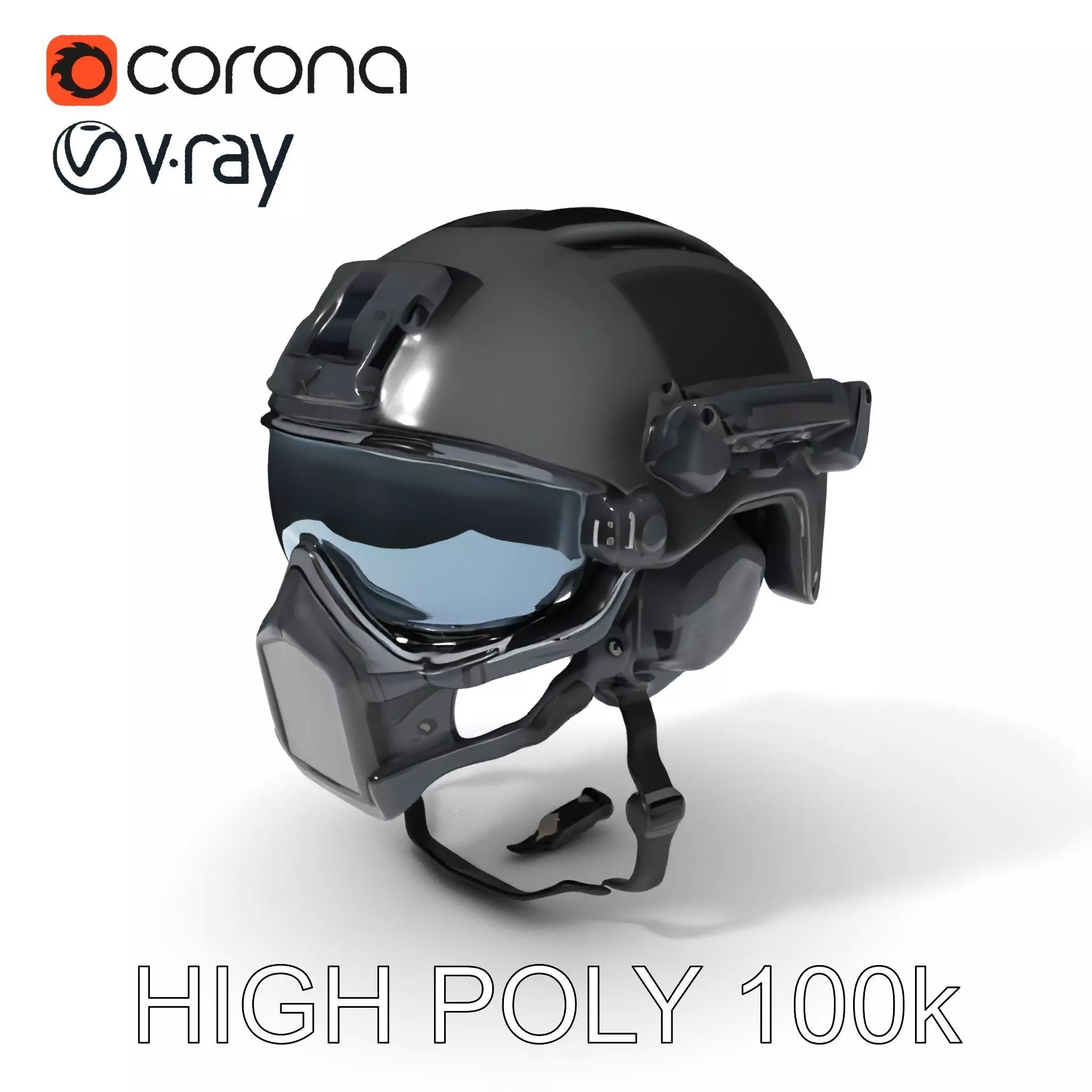 Advanced Tactical Helmet Model Pack Low-poly 3D model_0