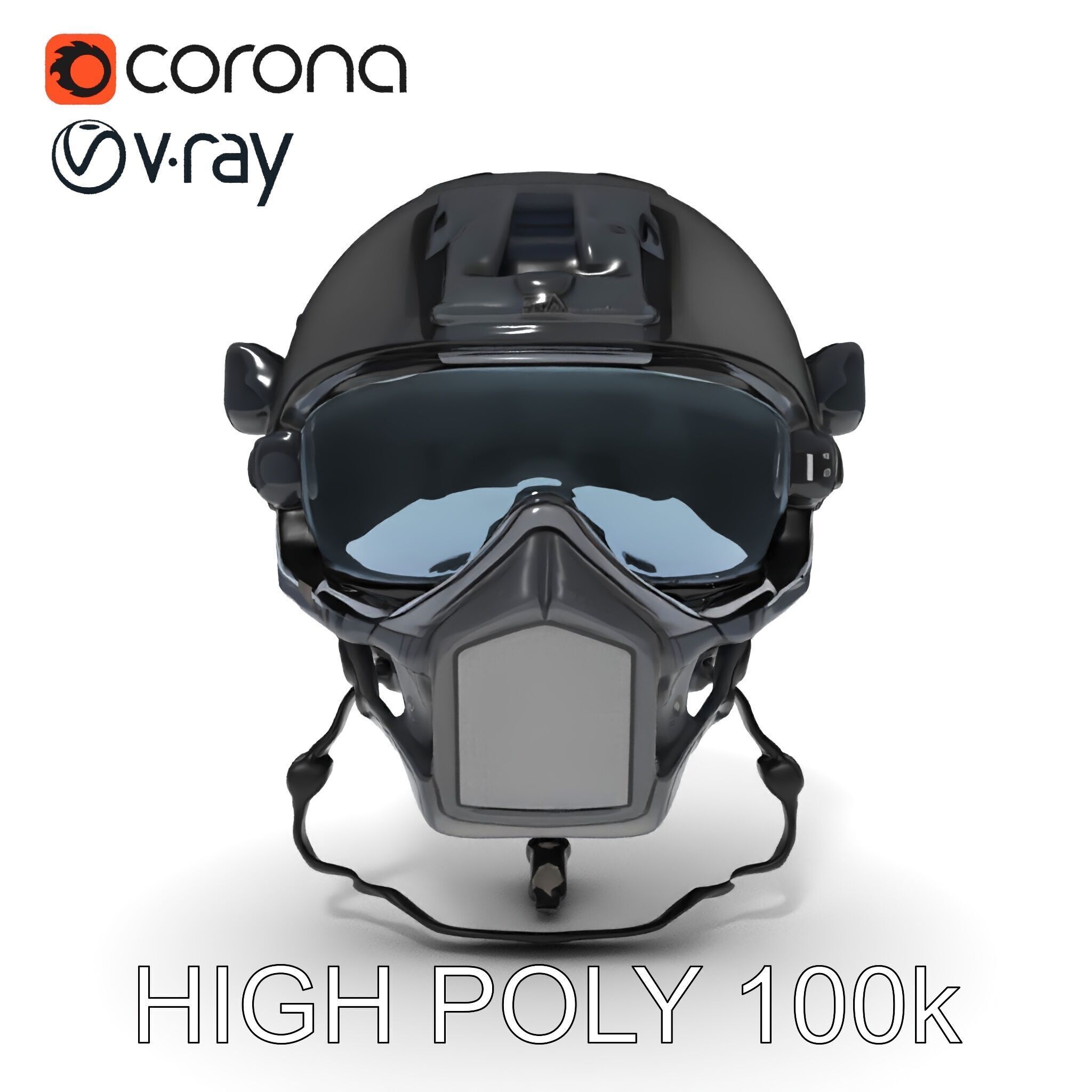 Advanced Tactical Helmet Model Pack Low-poly 3D model_11