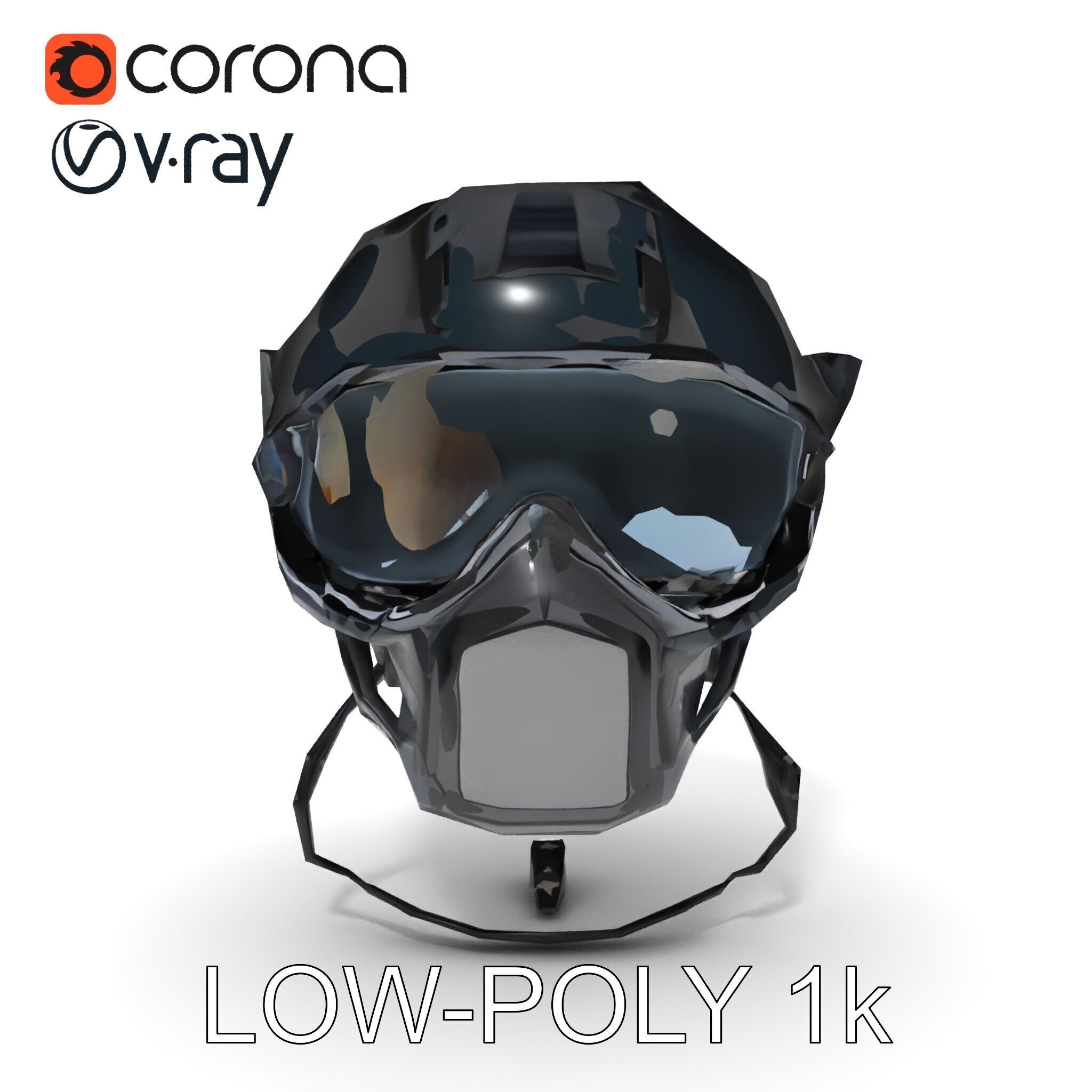Advanced Tactical Helmet Model Pack Low-poly 3D model_19