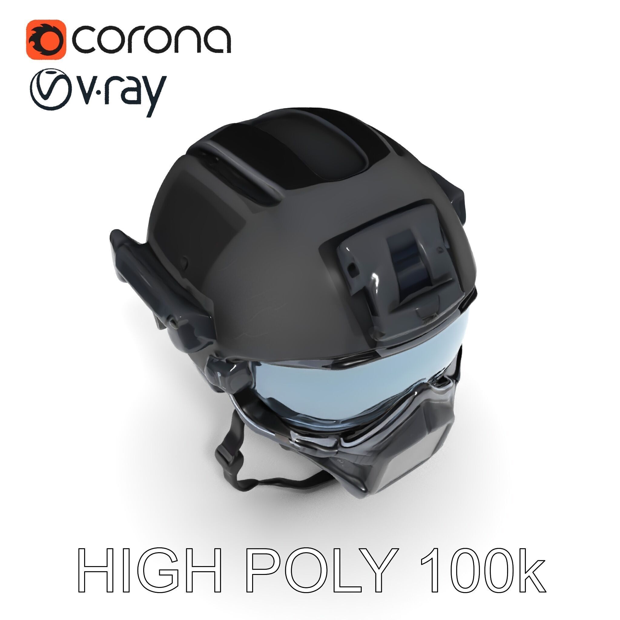 Advanced Tactical Helmet Model Pack Low-poly 3D model_30