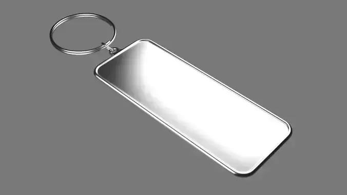 keychain One 3D Model key ring with chain Low-poly 3D model
