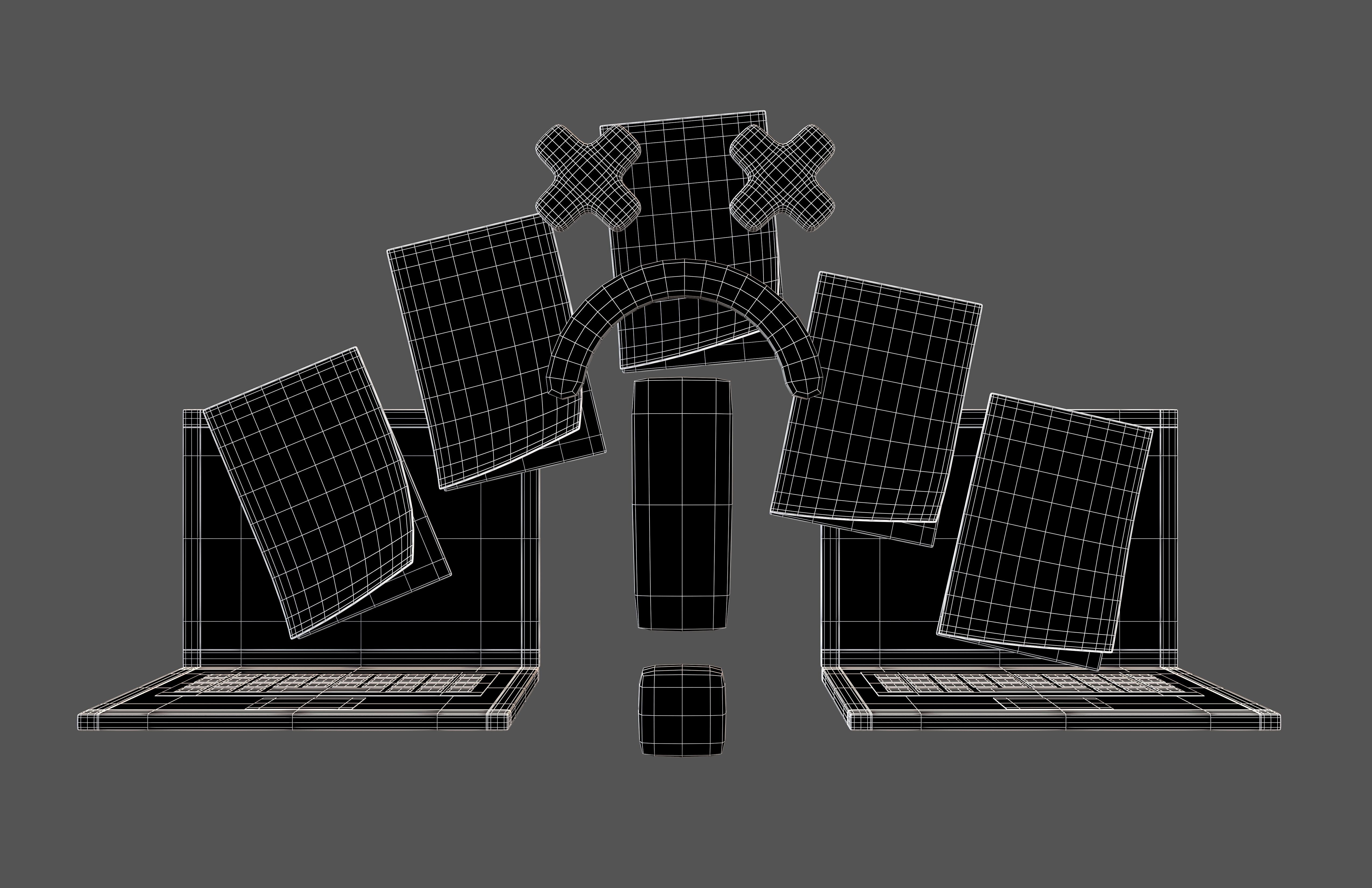 Files Transfer Error Icon v1 001 Low-poly 3D model_7