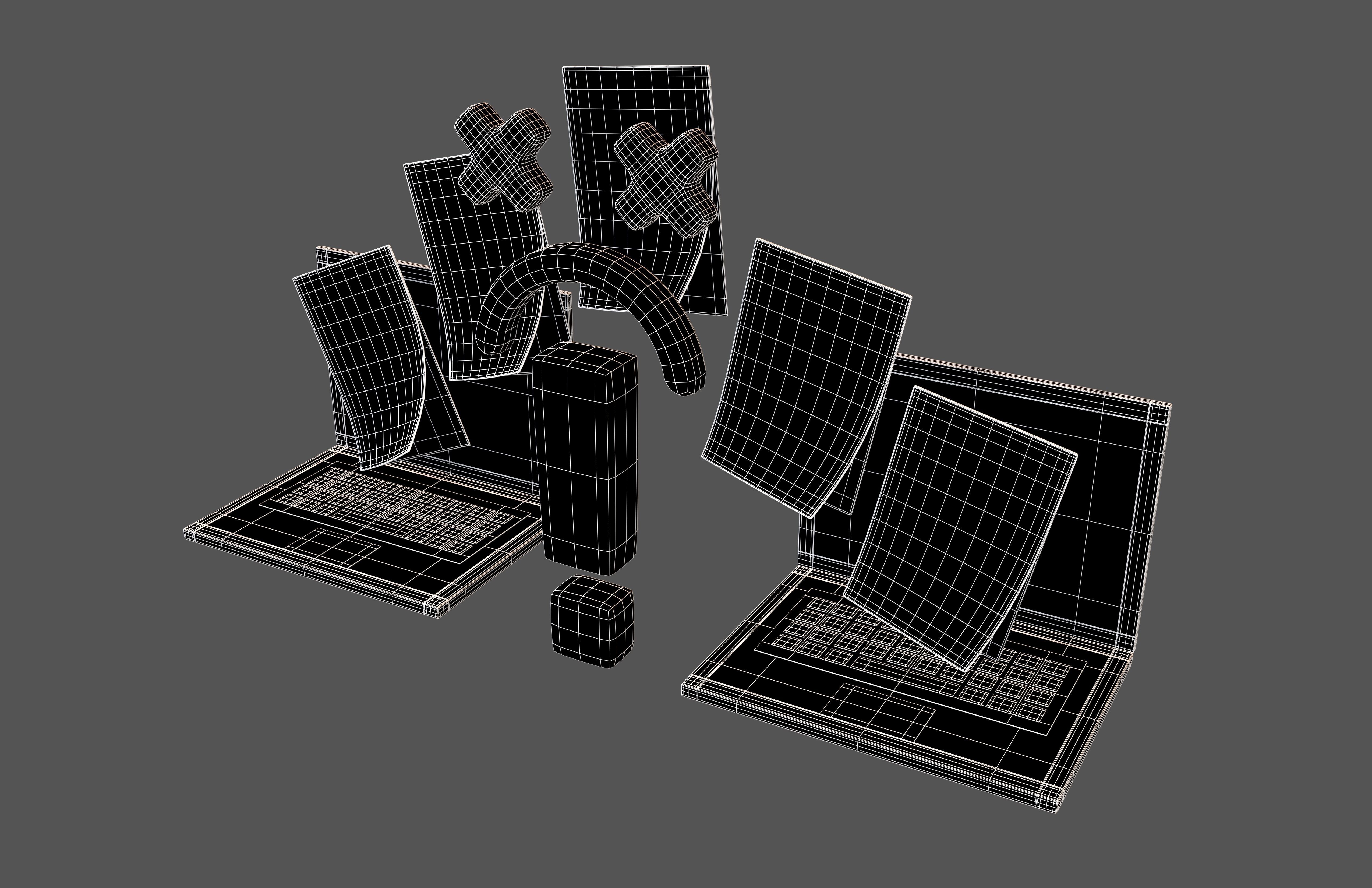 Files Transfer Error Icon v1 001 Low-poly 3D model_9