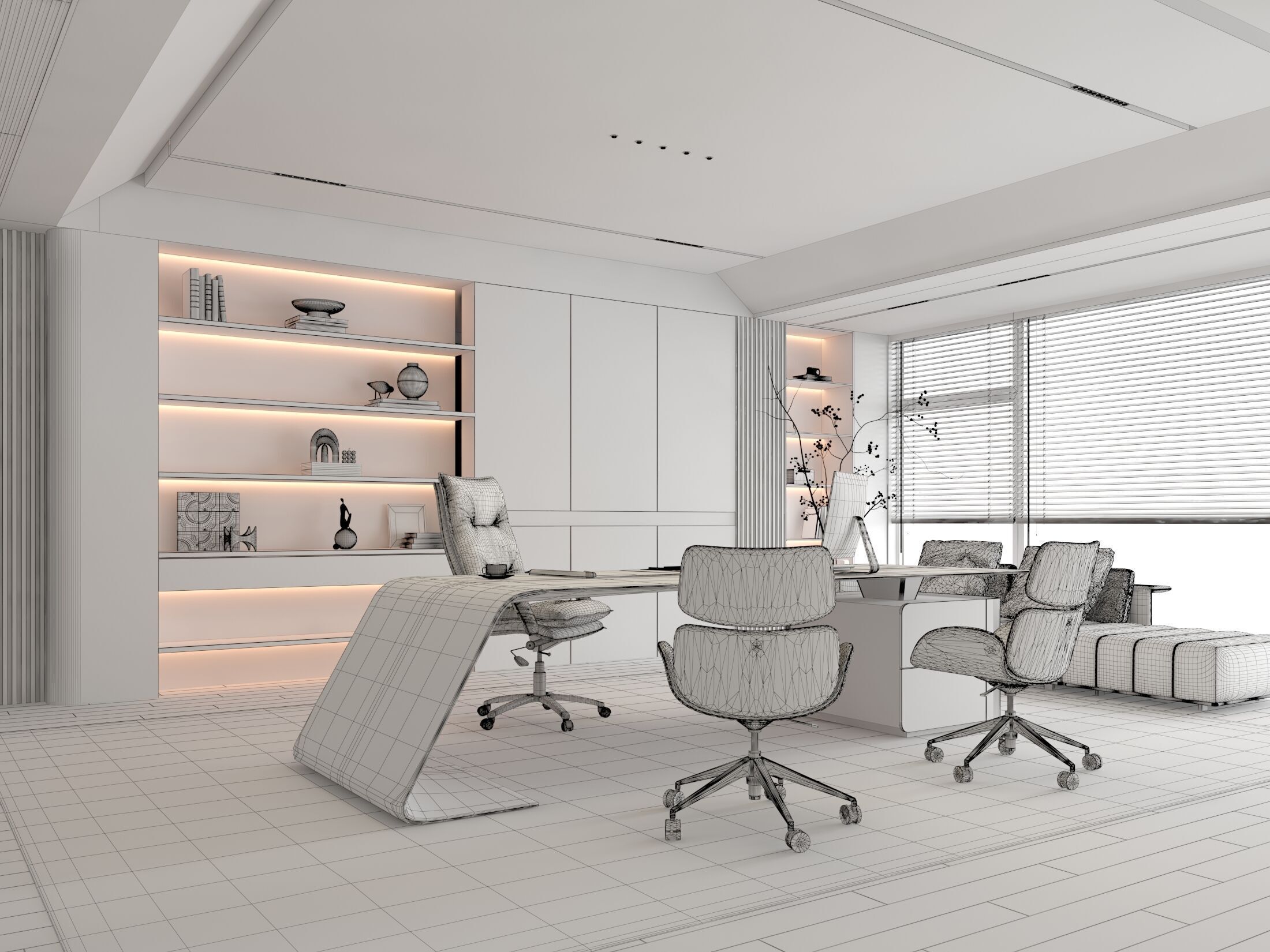 Office Interior 3D model_3