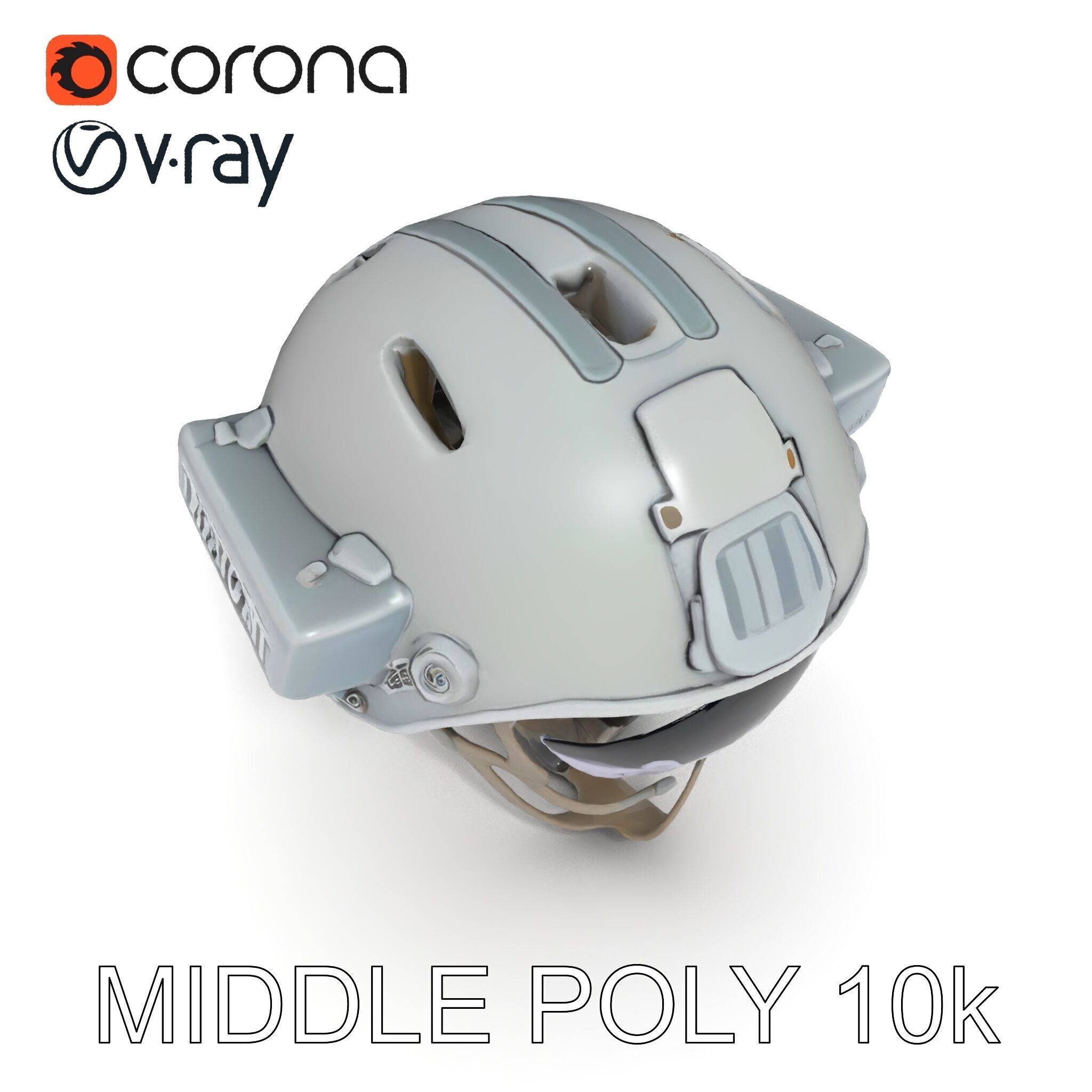 Tactical Helmet D Model Pack with Visor and Strap Low-poly 3D model_24