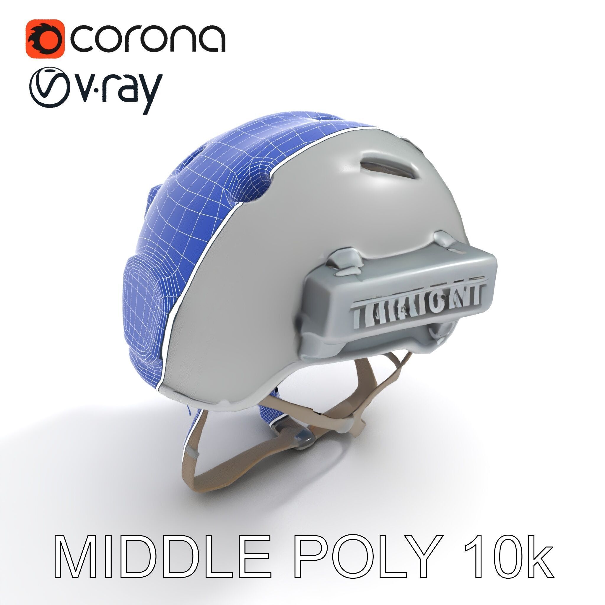 Tactical Helmet D Model Pack with Visor and Strap Low-poly 3D model_21