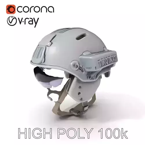 Tactical Helmet D Model Pack with Visor and Strap