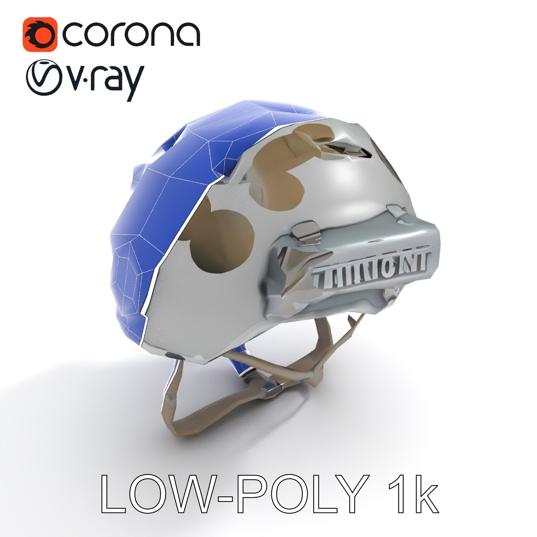 Tactical Helmet D Model Pack with Visor and Strap Low-poly 3D model_28