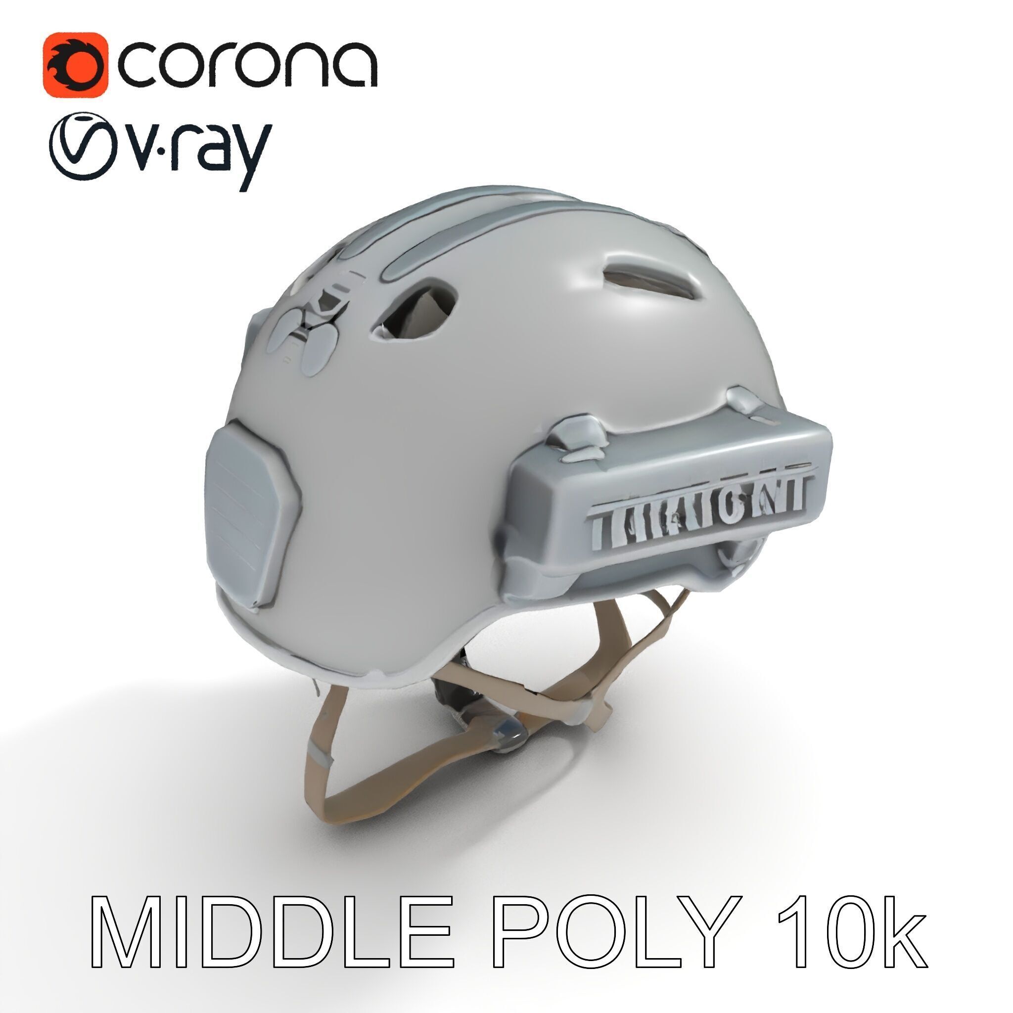 Tactical Helmet D Model Pack with Visor and Strap Low-poly 3D model_14