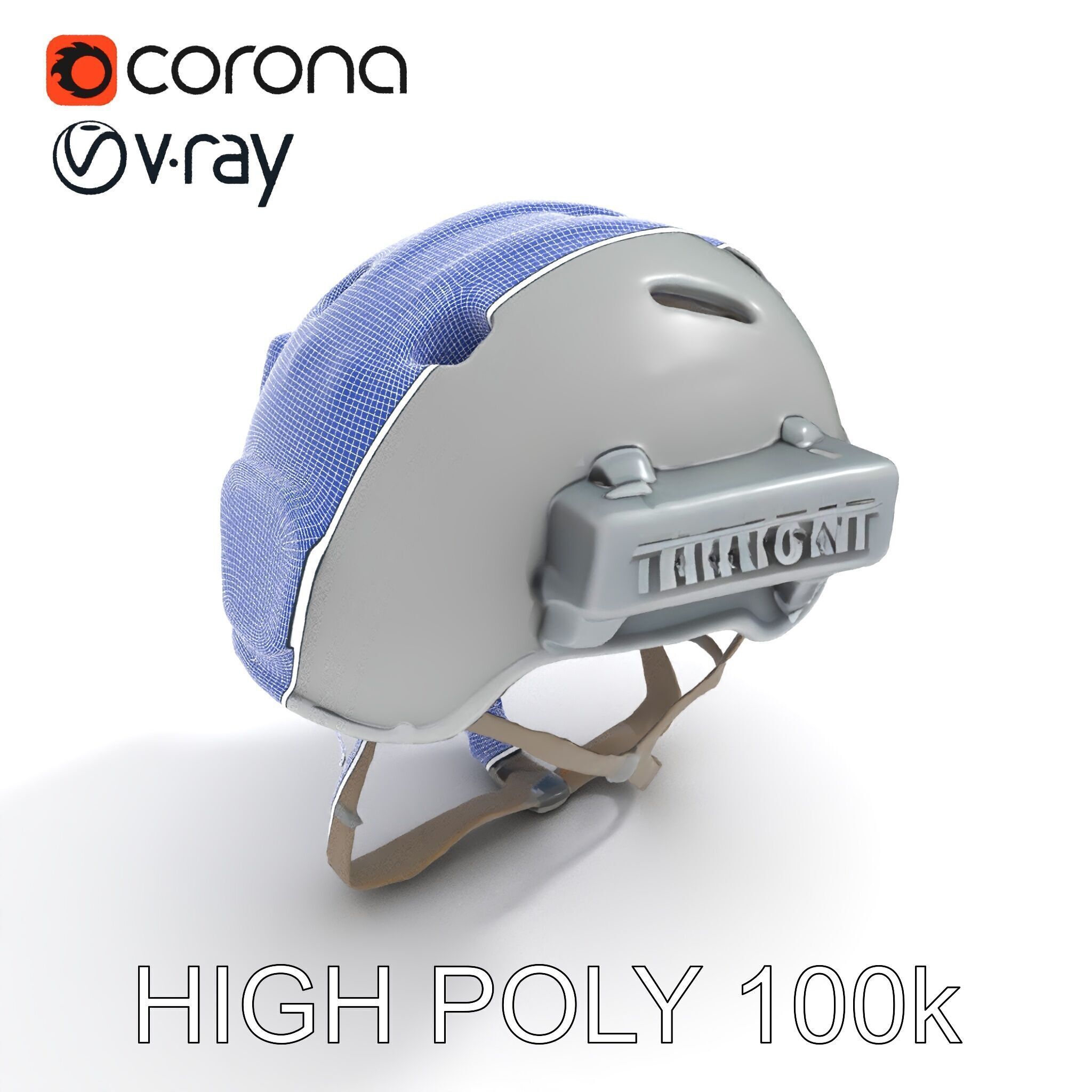 Tactical Helmet D Model Pack with Visor and Strap Low-poly 3D model_26