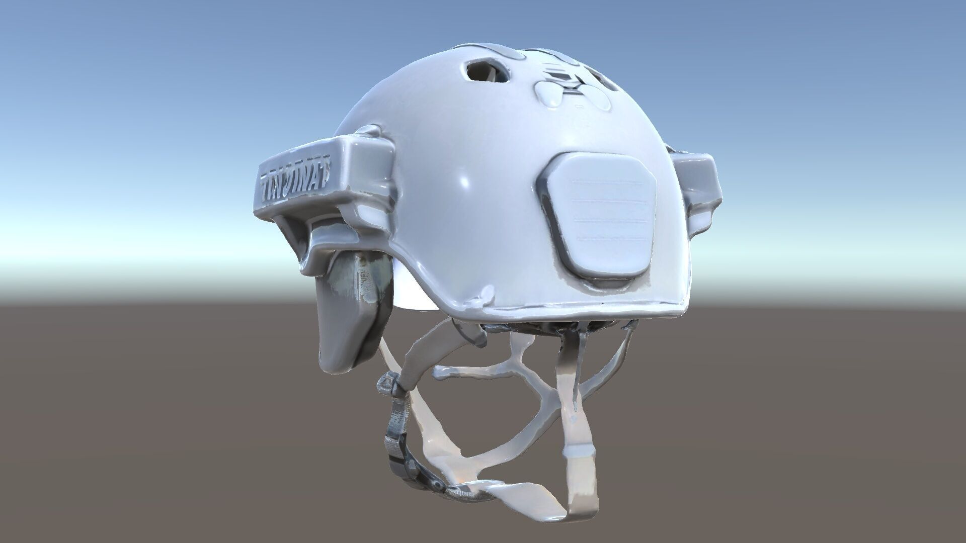 Tactical Helmet D Model Pack with Visor and Strap Low-poly 3D model_5