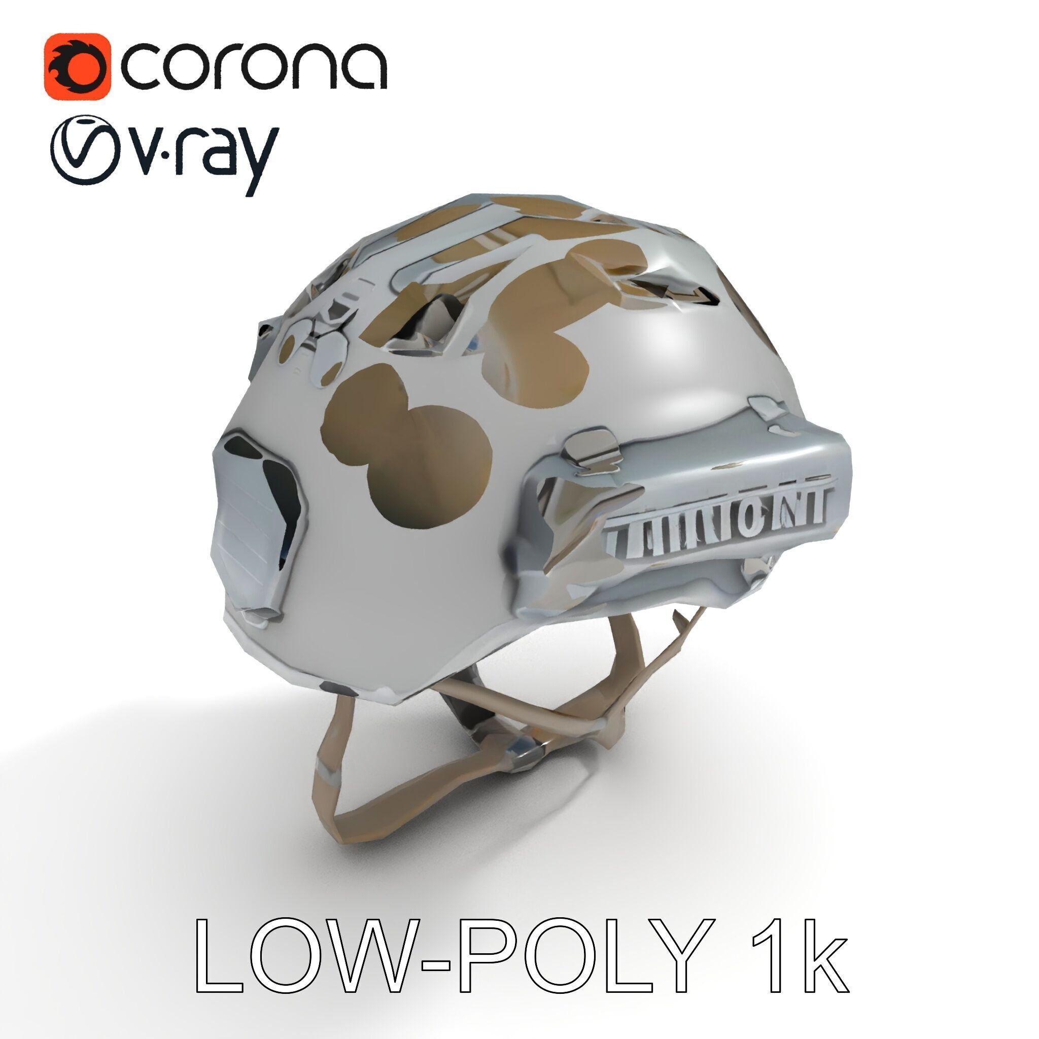 Tactical Helmet D Model Pack with Visor and Strap Low-poly 3D model_22