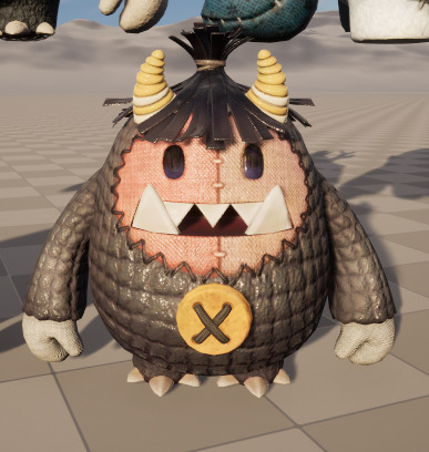 Seven stylized puppets snowman chubby guy upgraded skeleton skin Low-poly 3D model_3