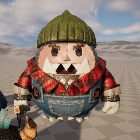 Seven stylized puppets snowman chubby guy upgraded skeleton skin Low-poly 3D model_6