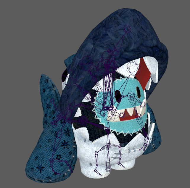 Seven stylized puppets snowman chubby guy upgraded skeleton skin Low-poly 3D model_16