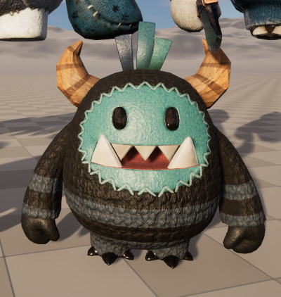 Seven stylized puppets snowman chubby guy upgraded skeleton skin Low-poly 3D model_4