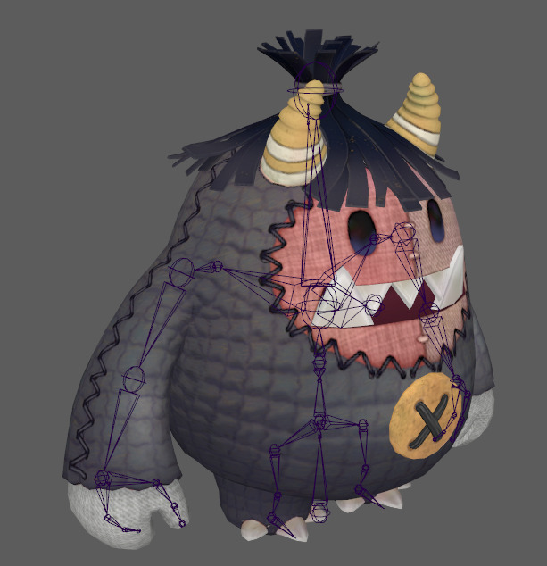 Seven stylized puppets snowman chubby guy upgraded skeleton skin Low-poly 3D model_12