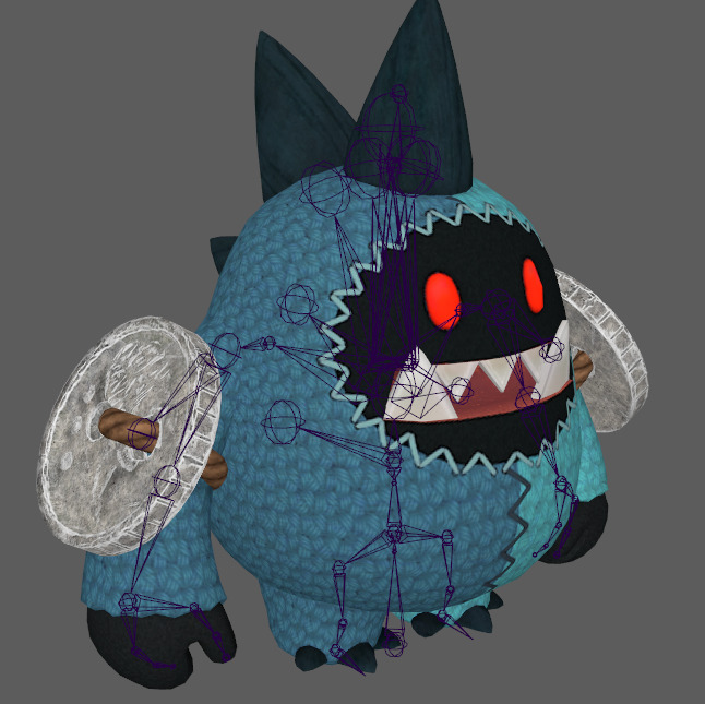 Seven stylized puppets snowman chubby guy upgraded skeleton skin Low-poly 3D model_15