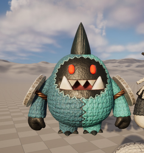 Seven stylized puppets snowman chubby guy upgraded skeleton skin Low-poly 3D model_2