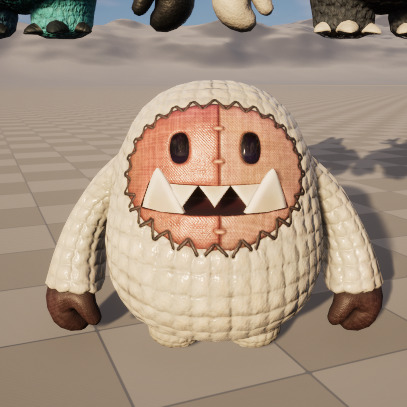 Seven stylized puppets snowman chubby guy upgraded skeleton skin Low-poly 3D model_5