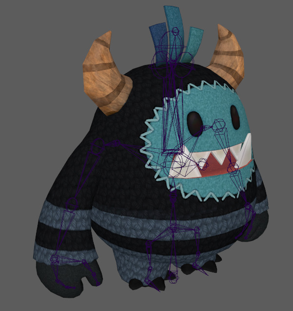 Seven stylized puppets snowman chubby guy upgraded skeleton skin Low-poly 3D model_13