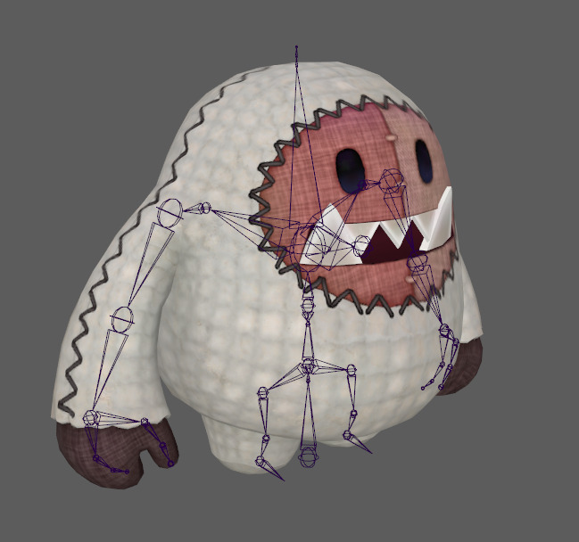 Seven stylized puppets snowman chubby guy upgraded skeleton skin Low-poly 3D model_11