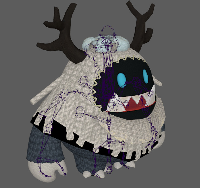 Seven stylized puppets snowman chubby guy upgraded skeleton skin Low-poly 3D model_14