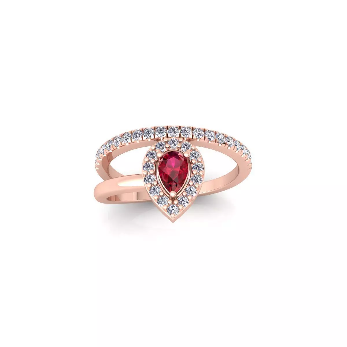 Fancy Gemstone Ring 34 3d Model and Render 3D print model_0