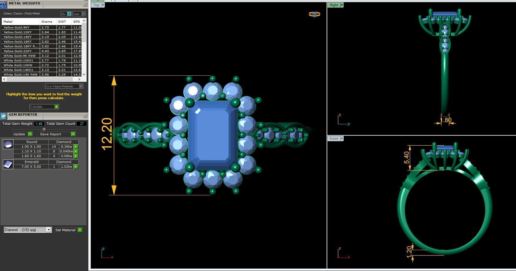 Fancy Gemstone Ring 26 3d Model and Render 3D print model_9