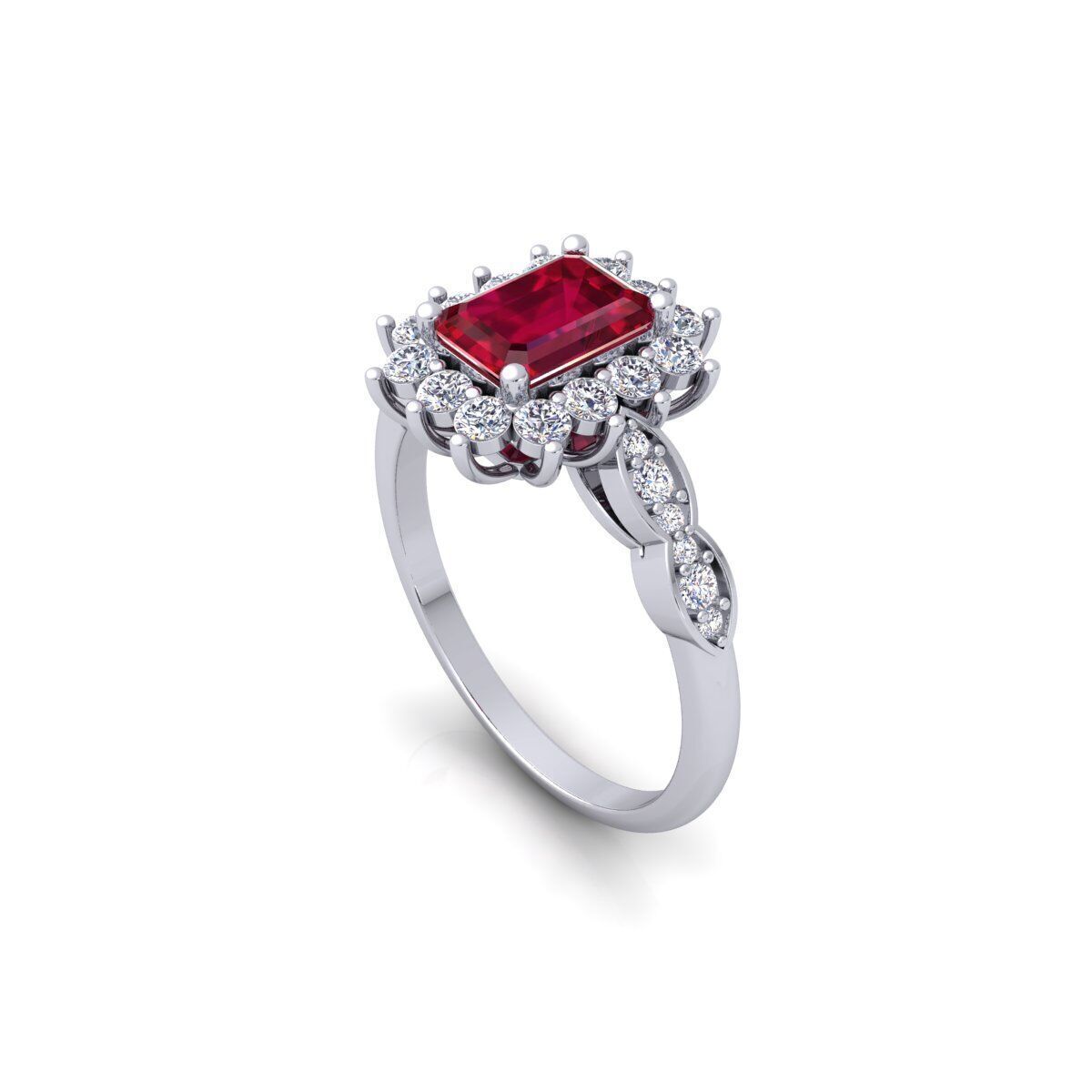 Fancy Gemstone Ring 26 3d Model and Render 3D print model_8