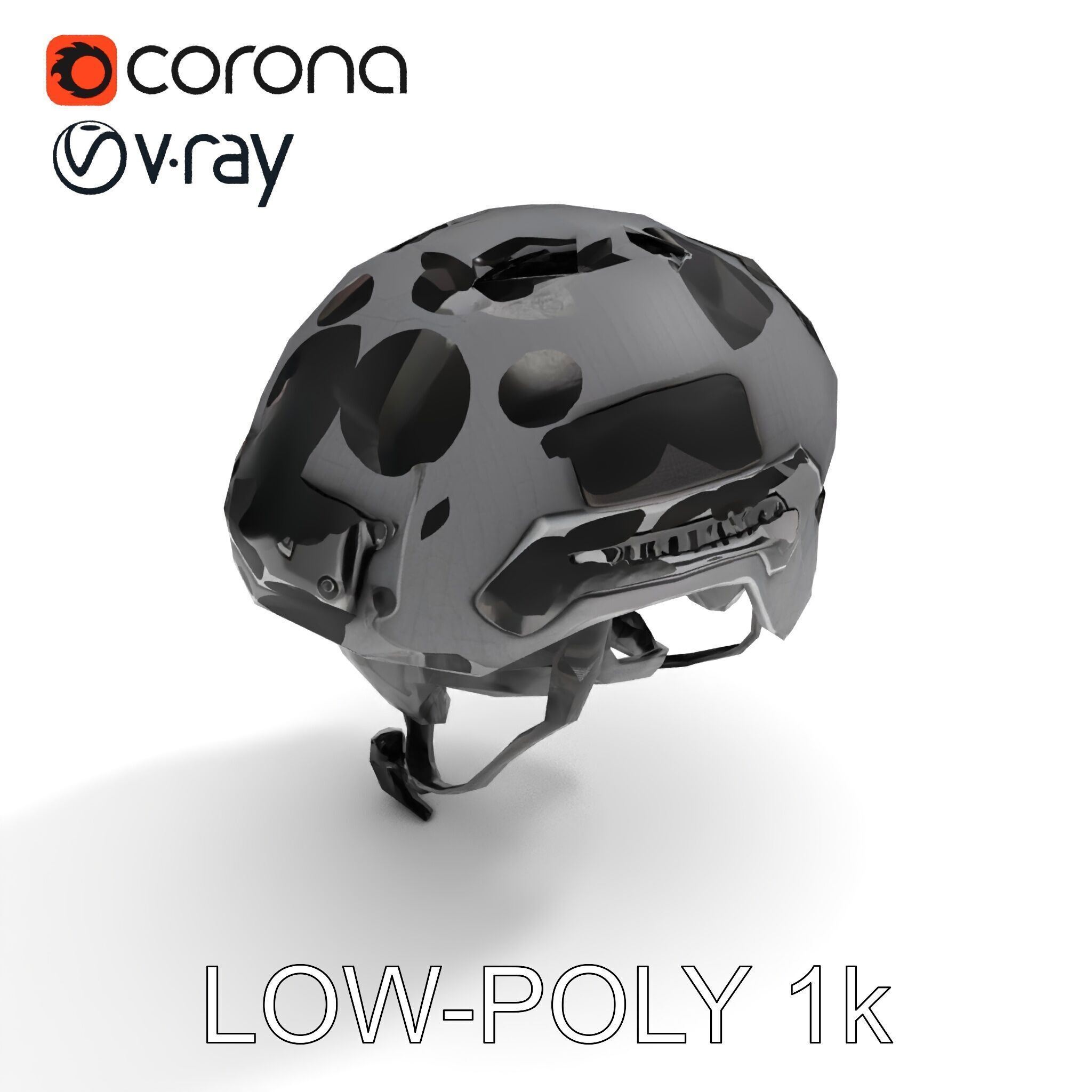 Tactical Helmet D Model Pack with Adjustable Straps Low-poly 3D model_31