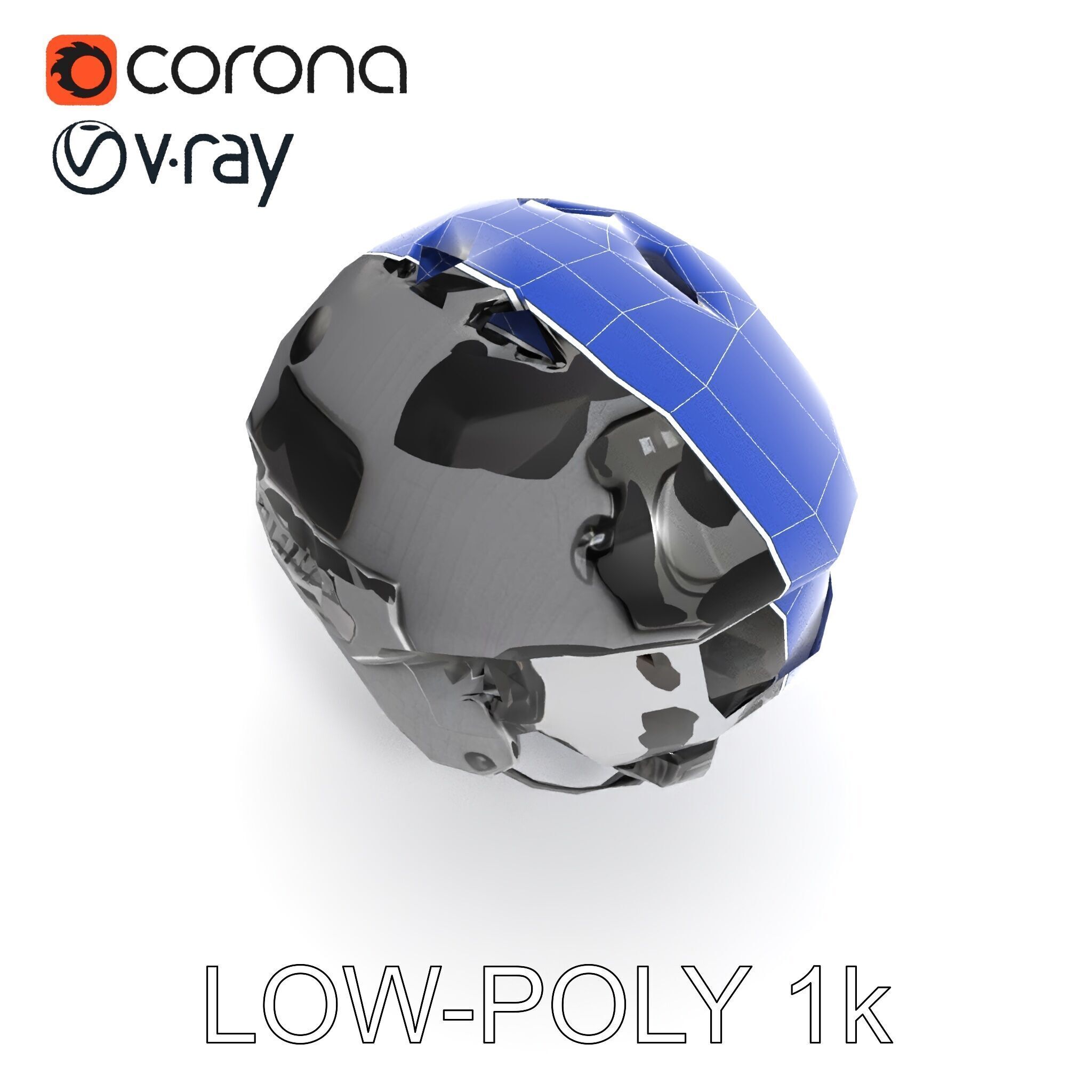 Tactical Helmet D Model Pack with Adjustable Straps Low-poly 3D model_26