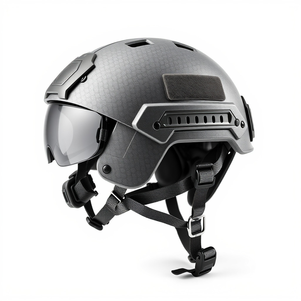 Tactical Helmet D Model Pack with Adjustable Straps Low-poly 3D model_4