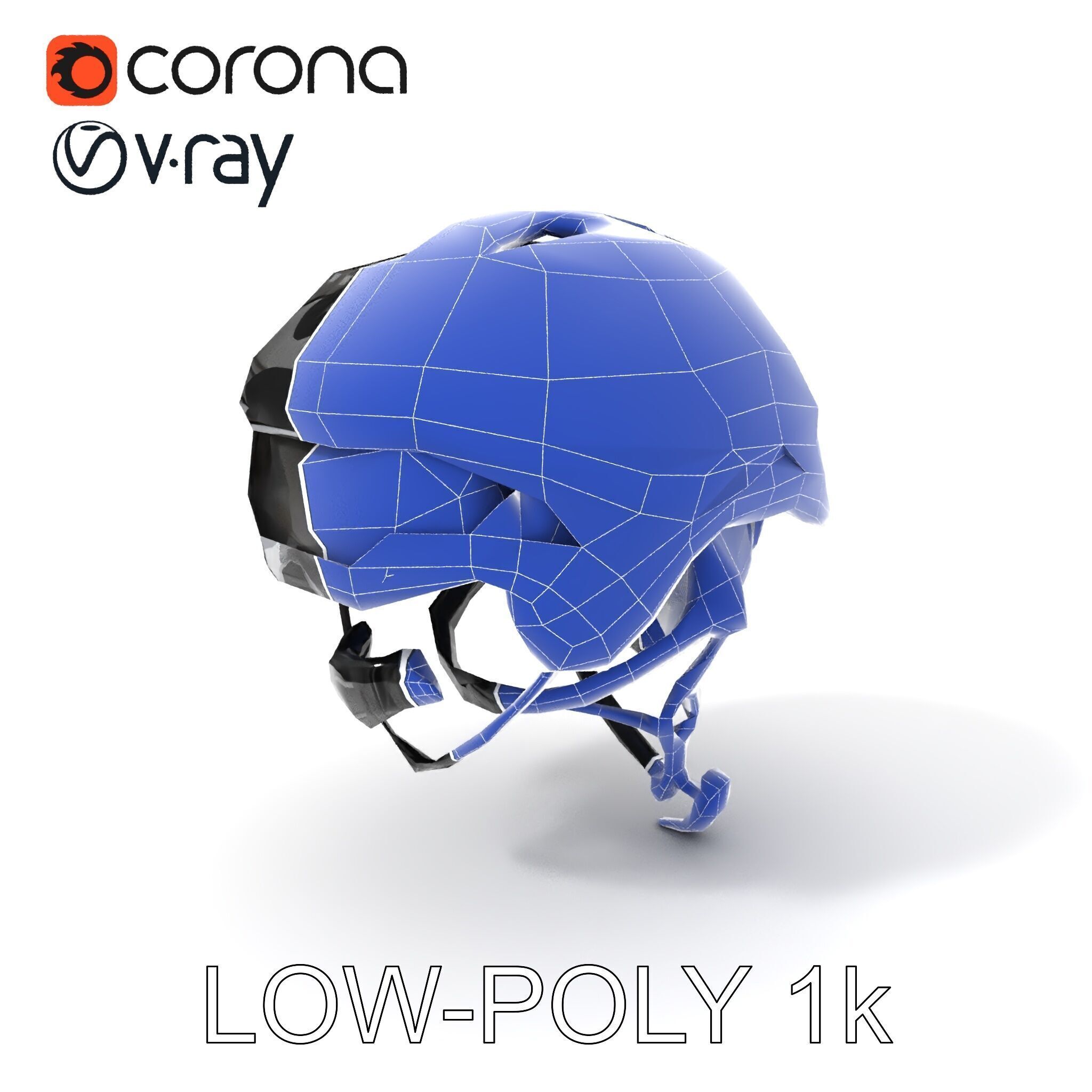 Tactical Helmet D Model Pack with Adjustable Straps Low-poly 3D model_17