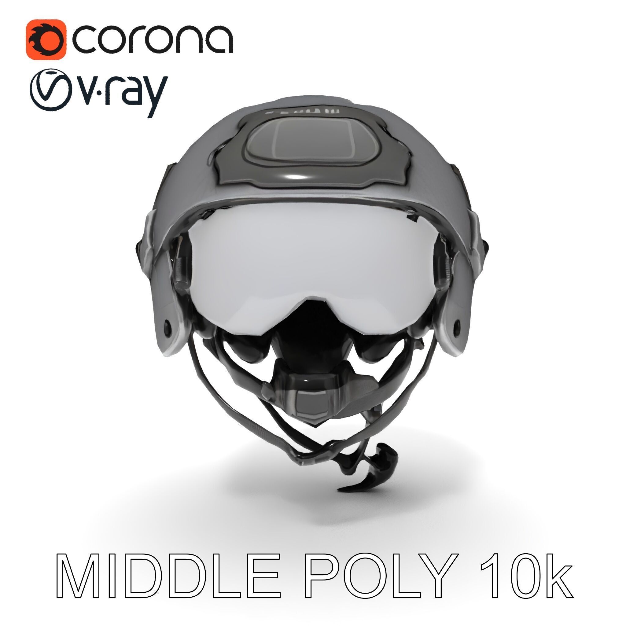 Tactical Helmet D Model Pack with Adjustable Straps Low-poly 3D model_9