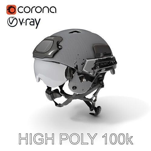 Tactical Helmet D Model Pack with Adjustable Straps Low-poly 3D model