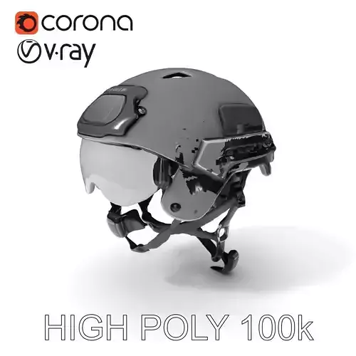 Tactical Helmet D Model Pack with Adjustable Straps