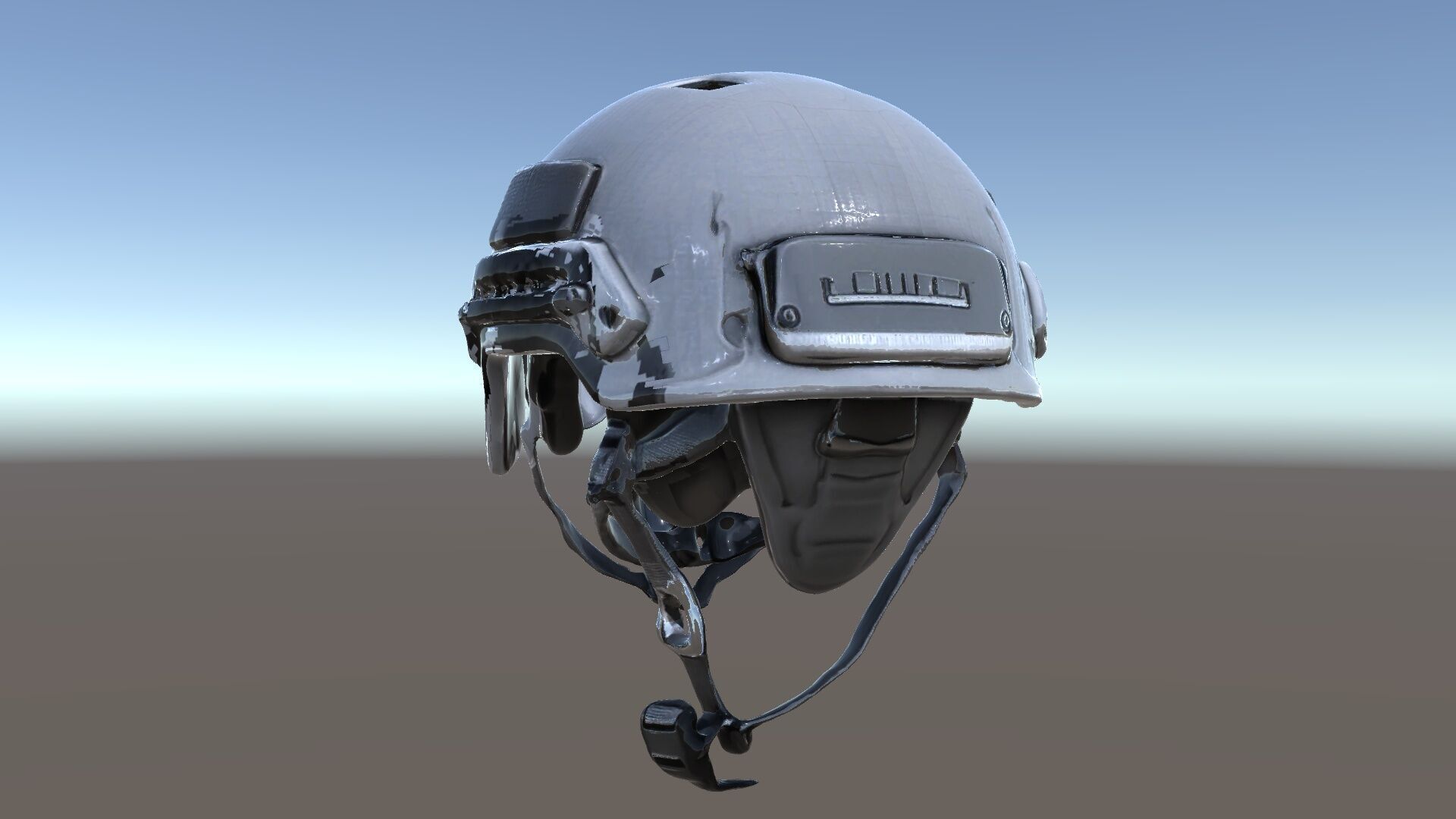 Tactical Helmet D Model Pack with Adjustable Straps Low-poly 3D model_5