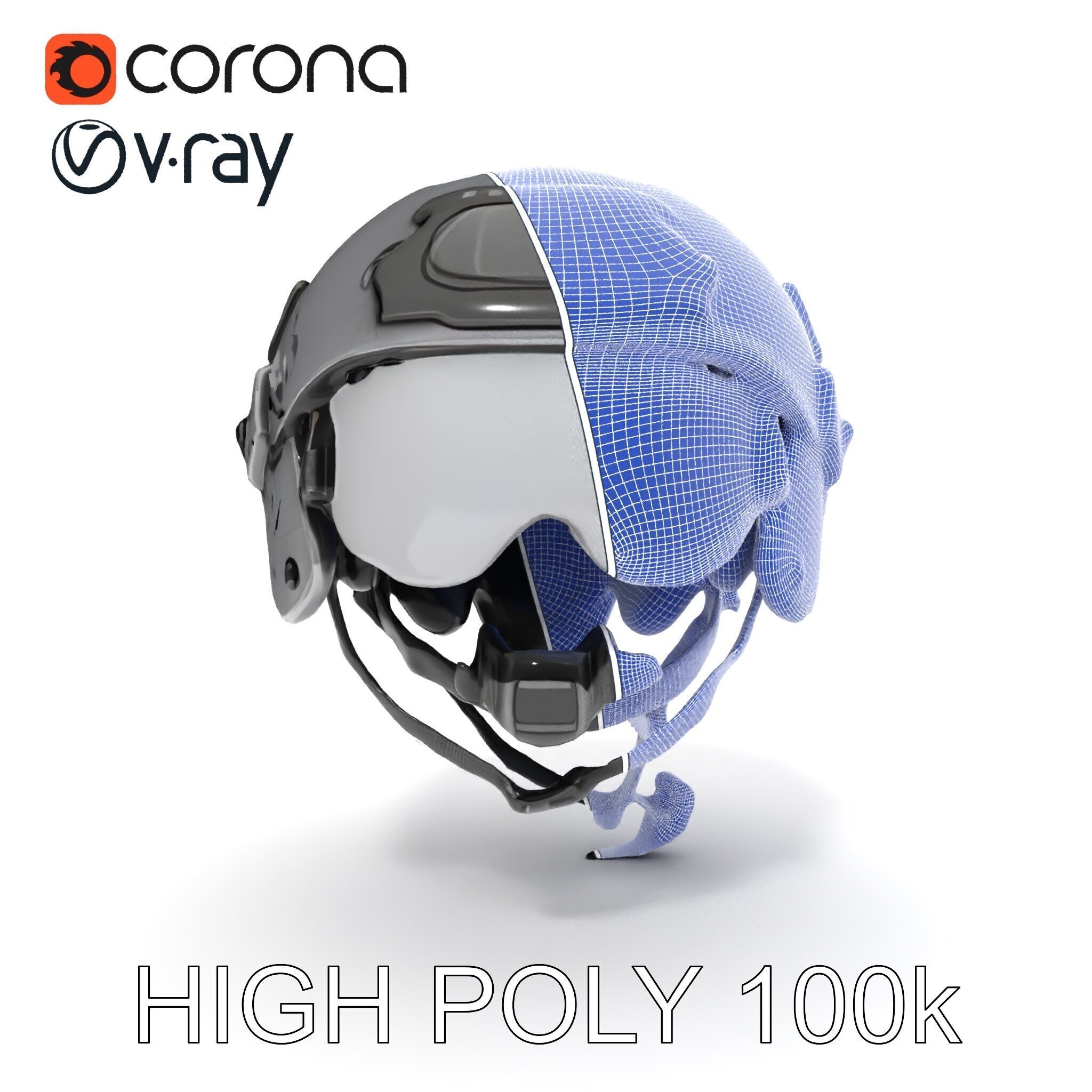 Tactical Helmet D Model Pack with Adjustable Straps Low-poly 3D model_34