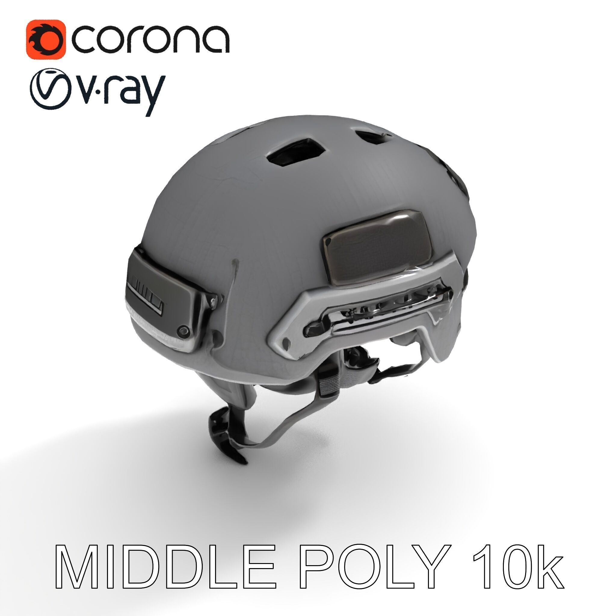 Tactical Helmet D Model Pack with Adjustable Straps Low-poly 3D model_22