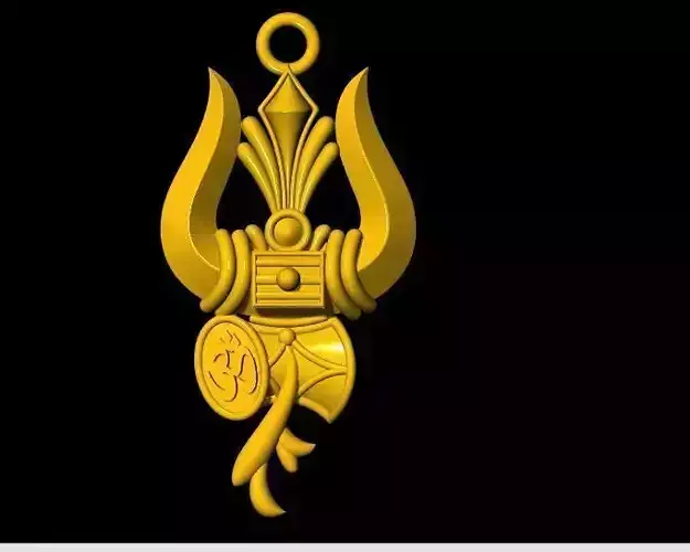 trishul pendant 3dm file
