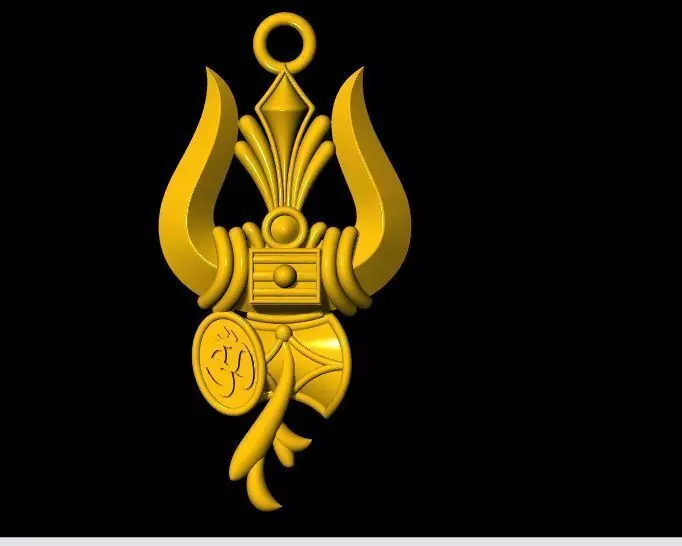 trishul pendant 3dm file 3D print model_0