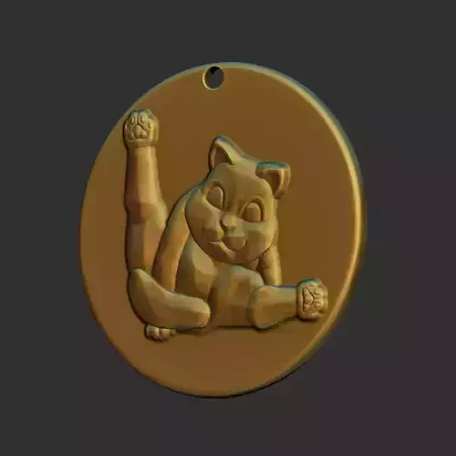 Cat Licking Pendant 3D print model